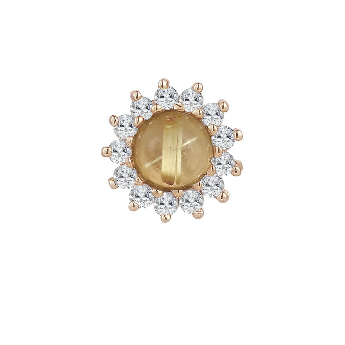 Delphine with Rutilated Quartz and White Sapphire — Buddha