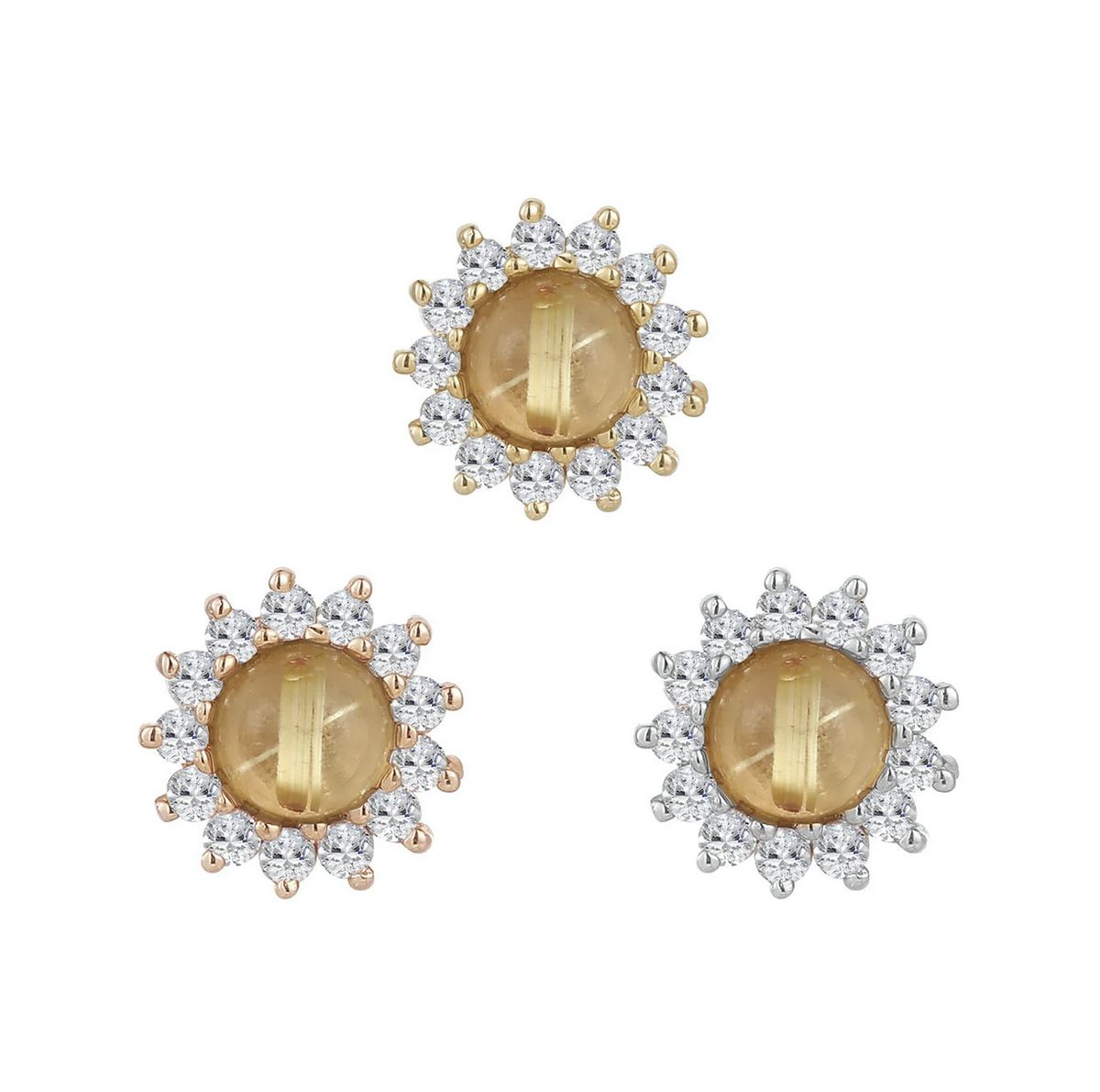 Delphine with Rutilated Quartz and White Sapphire — Buddha