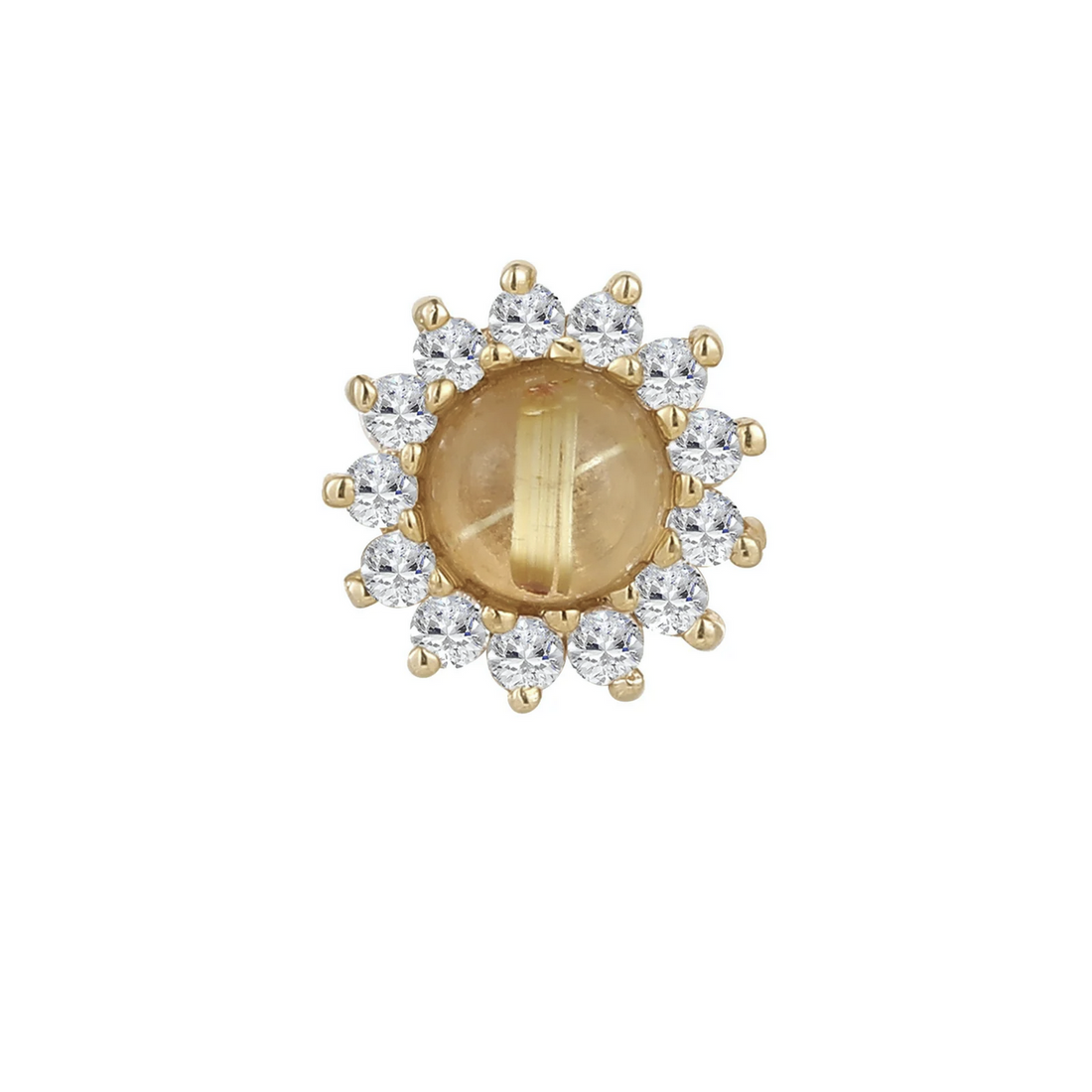 Delphine with Rutilated Quartz and White Sapphire — Buddha