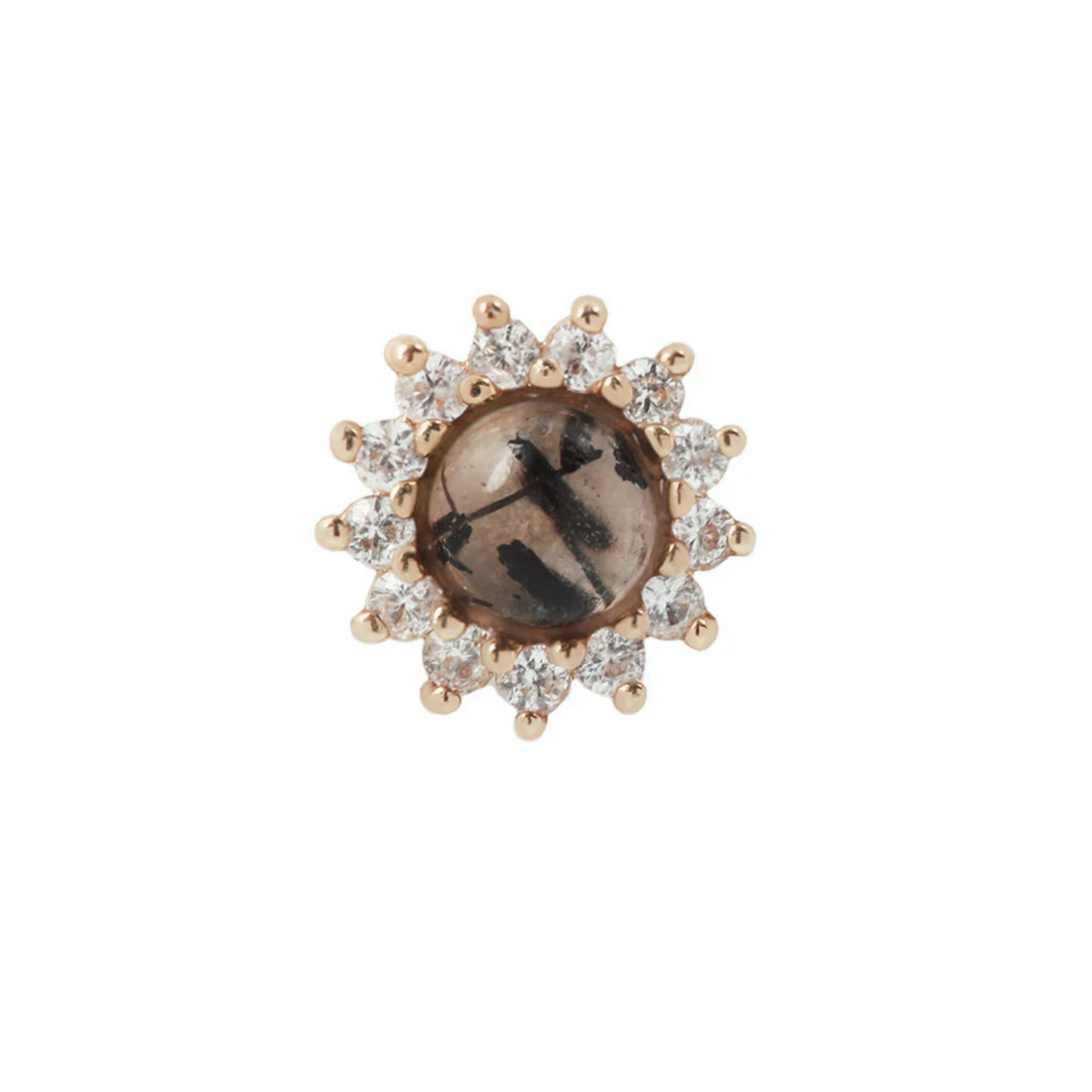 Delphine with Tourmalated Quartz and White Sapphire — Buddha