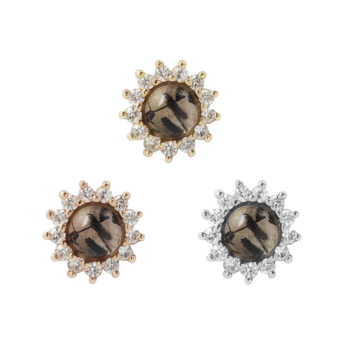 Delphine with Tourmalated Quartz and White Sapphire — Buddha