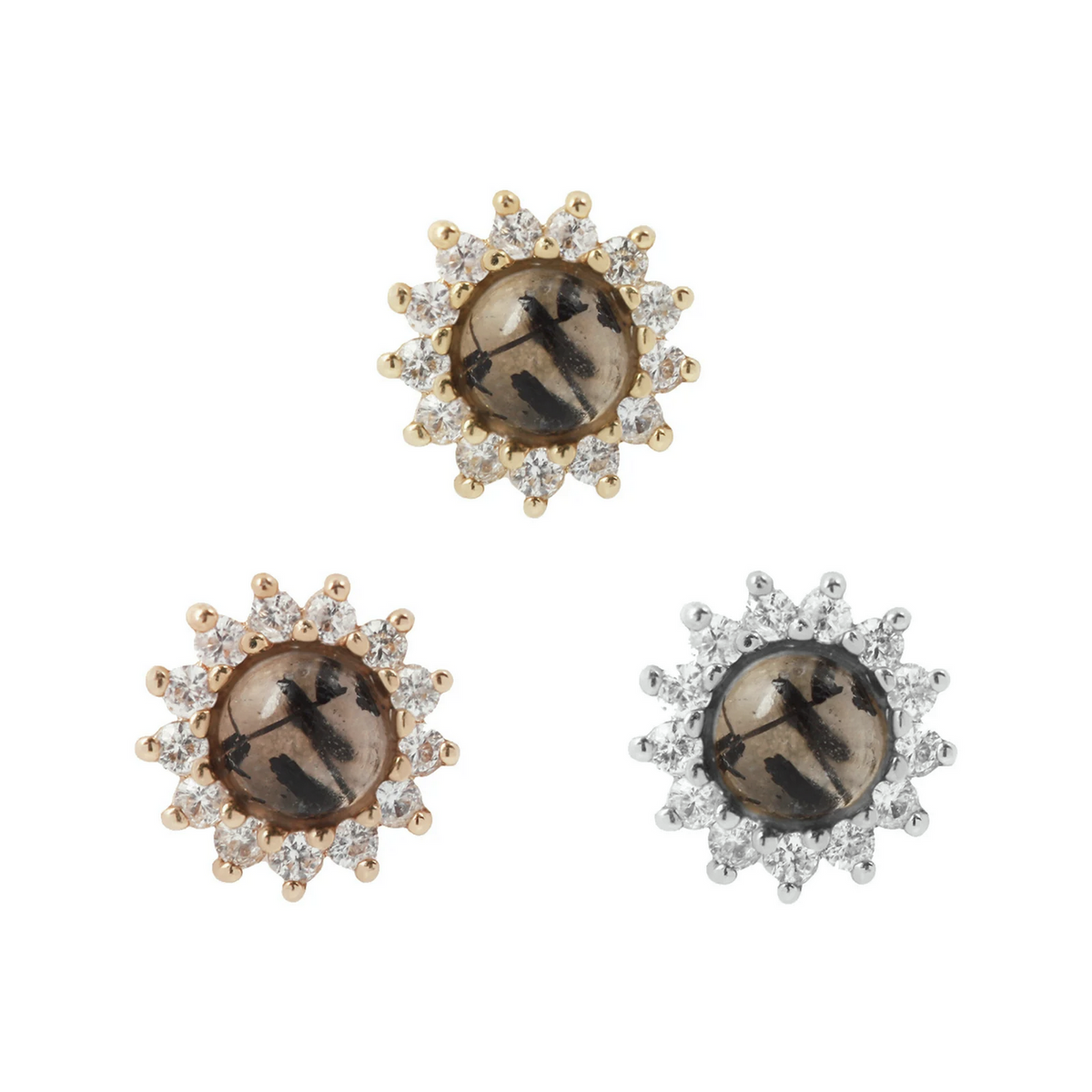 Delphine with Tourmalated Quartz and White Sapphire — Buddha