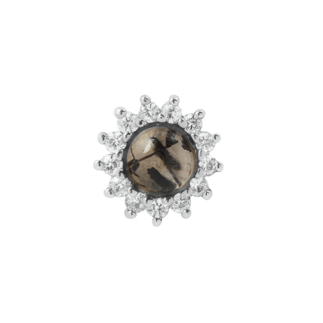 Delphine with Tourmalated Quartz and White Sapphire — Buddha