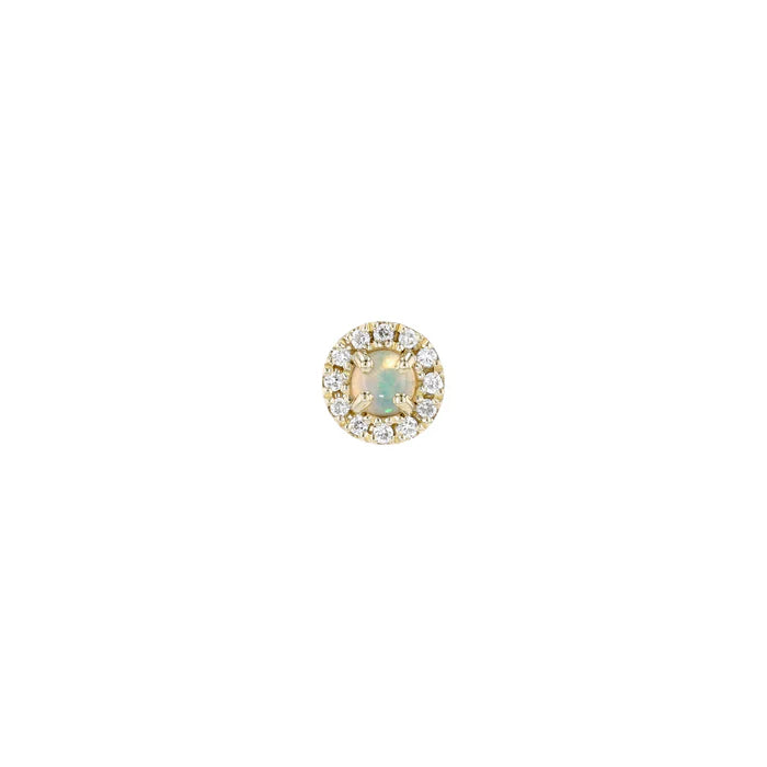 Diamond Halo - 4mm Round Cabochon Moonstone from Modern Mood