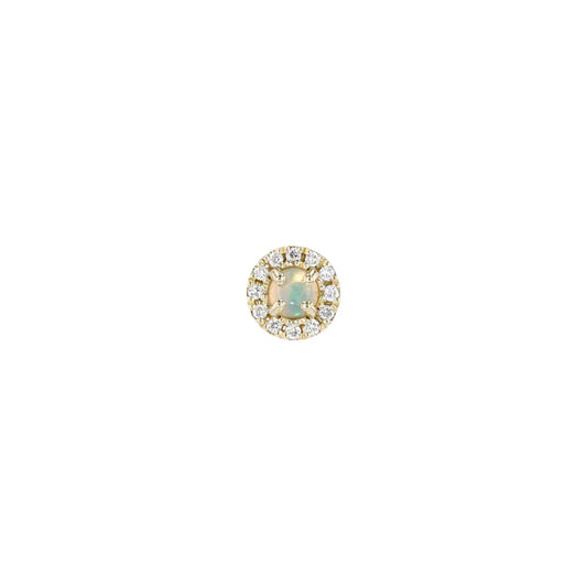 Diamond Halo - 4mm Round Cabochon Moonstone from Modern Mood