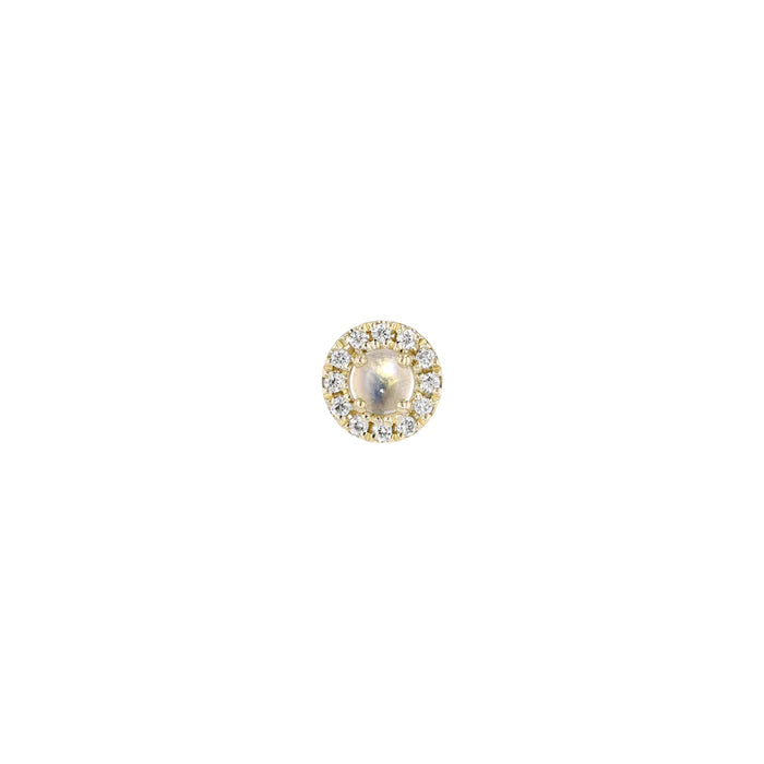 Diamond Halo - 4mm Round Cabochon Moonstone from Modern Mood