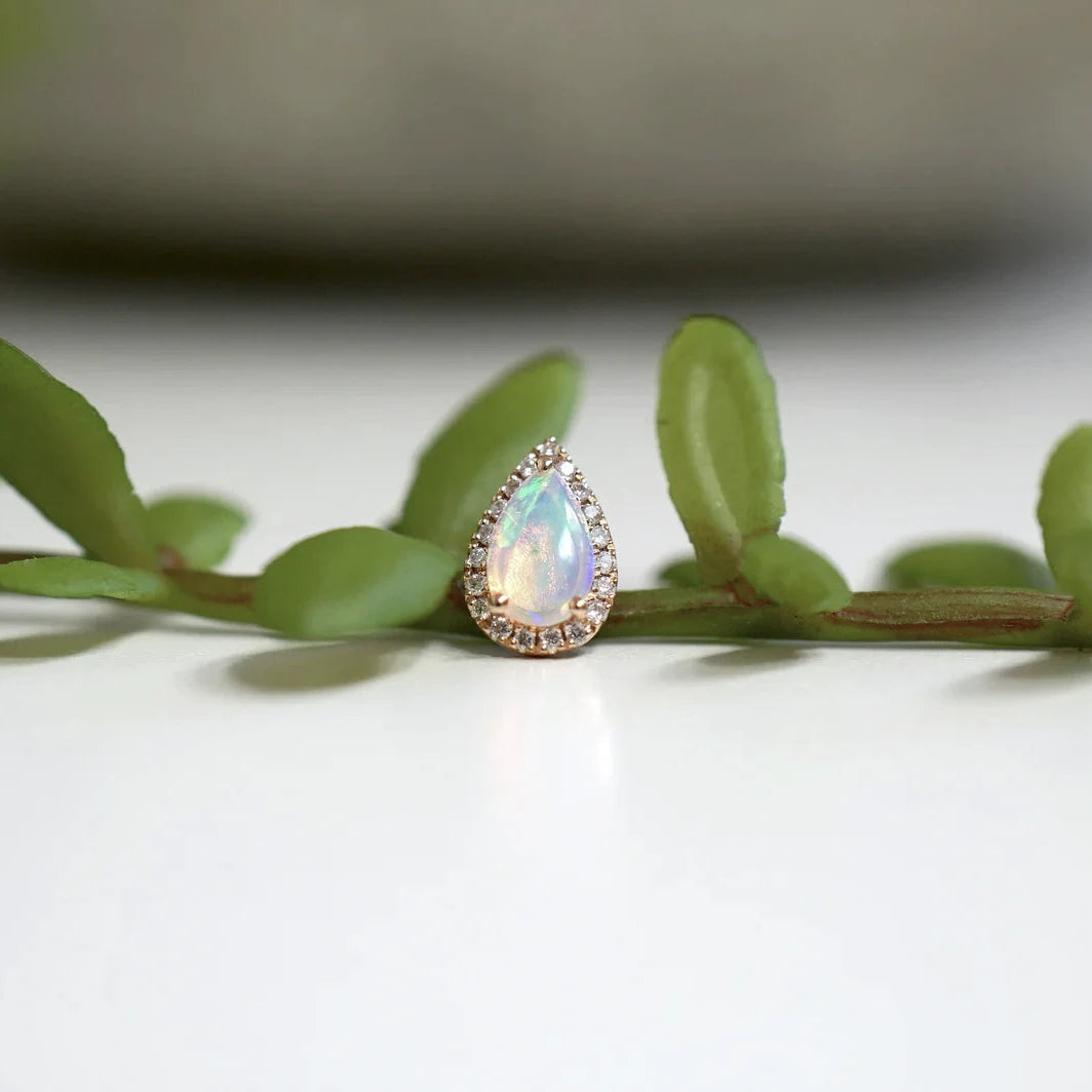 Diamond Halo - Pear Cabochon — Modern Mood