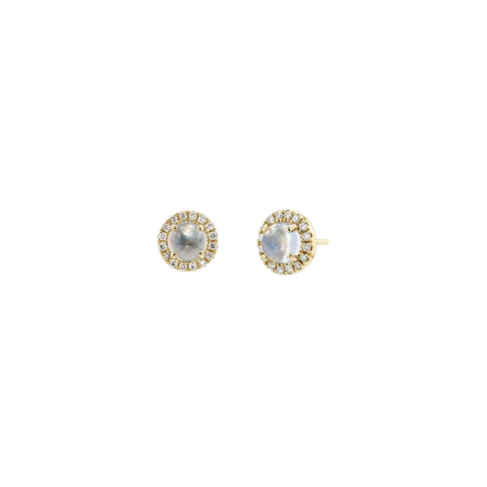 Diamond Halo - 5MM Round Cabochon Moonstone from Modern Mood