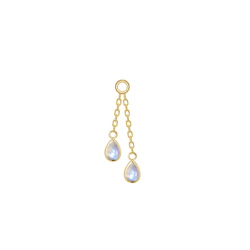 Double Pear Bezel Cabochon Charm on Chain from Modern Mood
