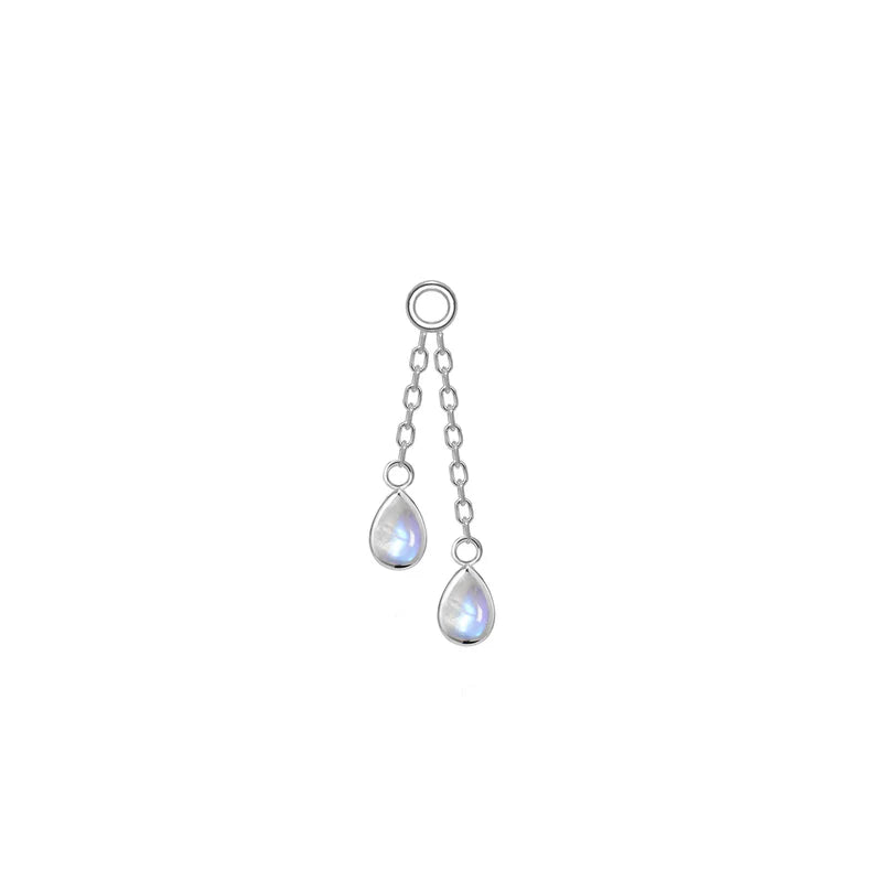 Double Pear Bezel Cabochon Charm on Chain from Modern Mood