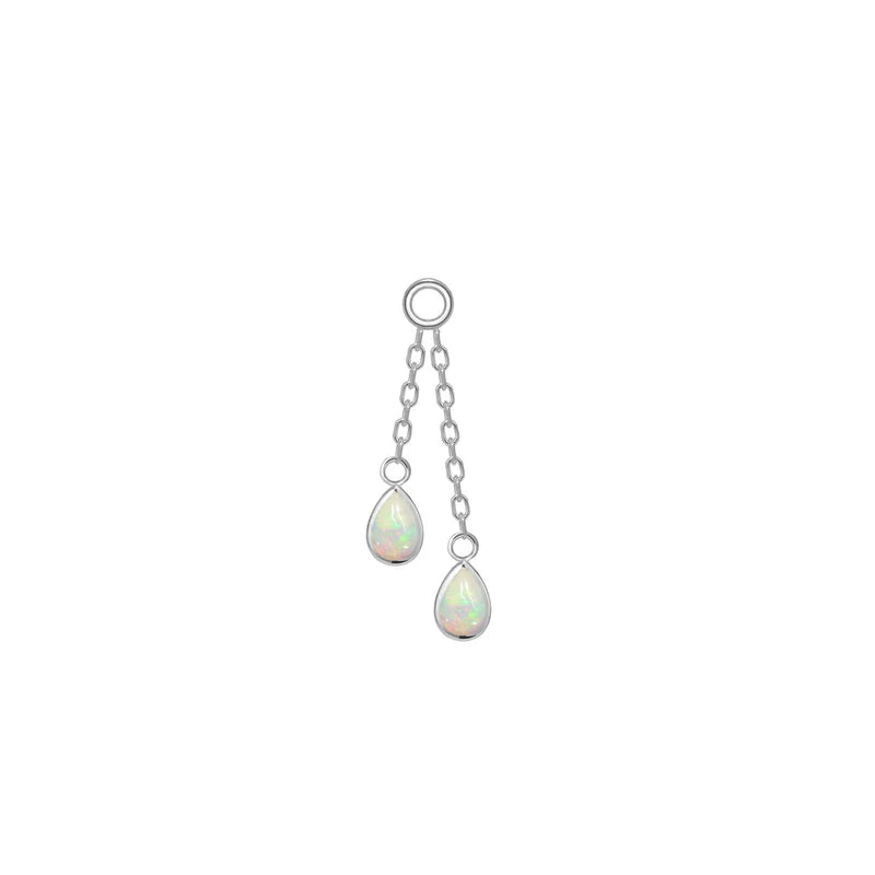 Double Pear Bezel Cabochon Charm on Chain from Modern Mood