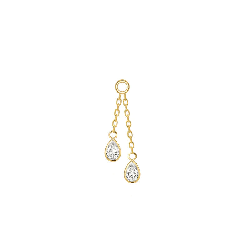 Double Pear Bezel Charm on Chain Diamond — Modern Mood
