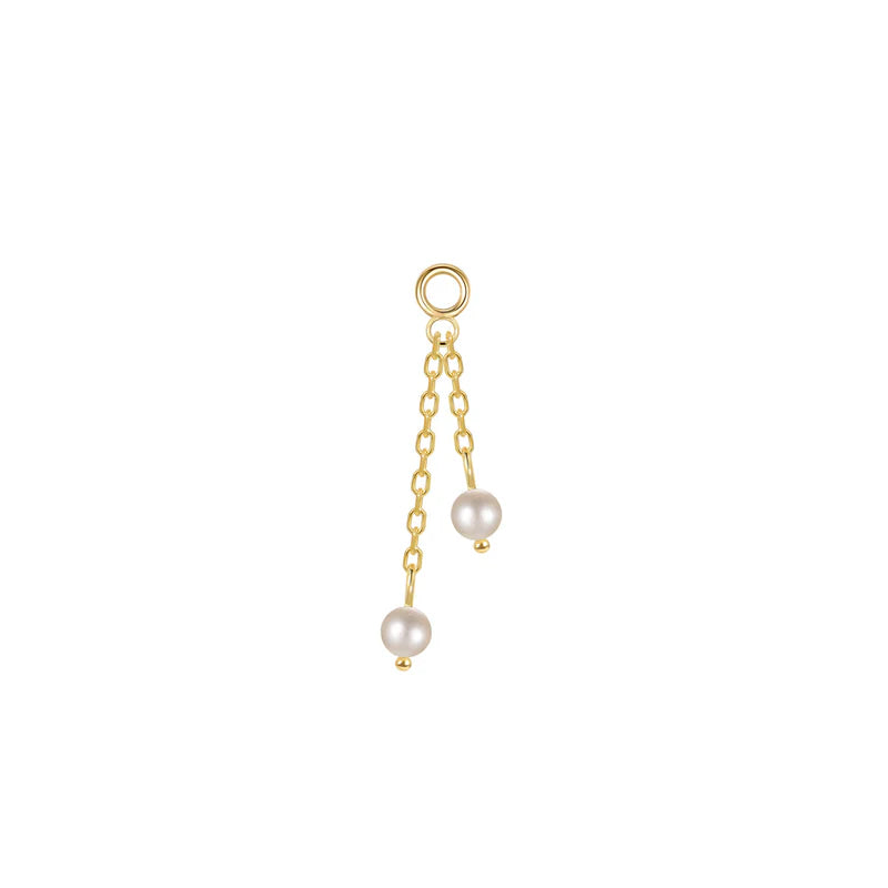 Double Pearl Charm on Chain — Modern Mood