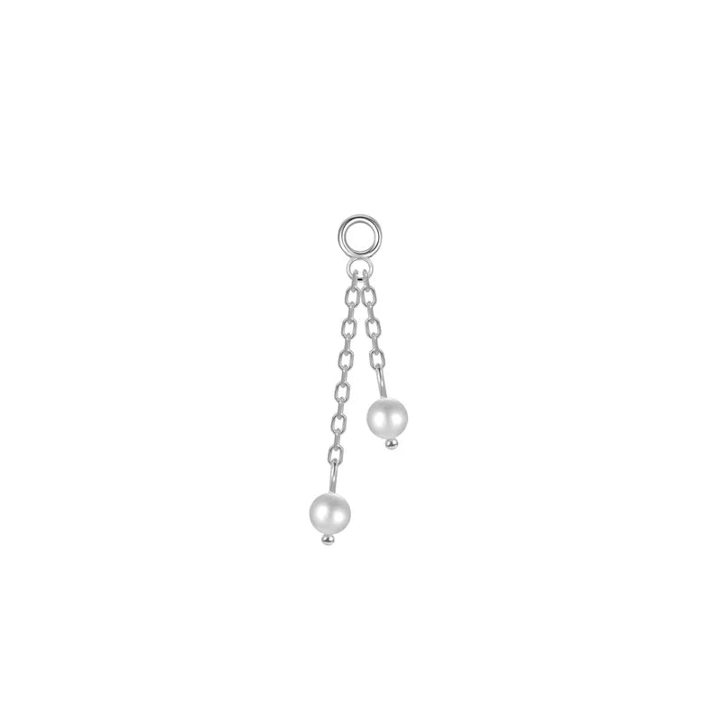 Double Pearl Charm on Chain — Modern Mood
