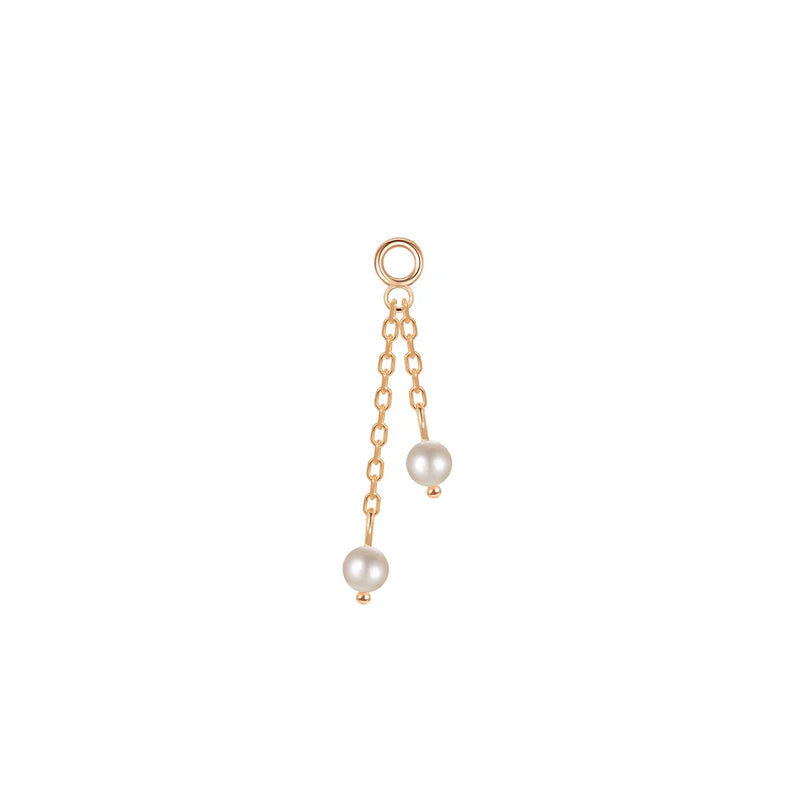 Double Pearl Charm on Chain — Modern Mood