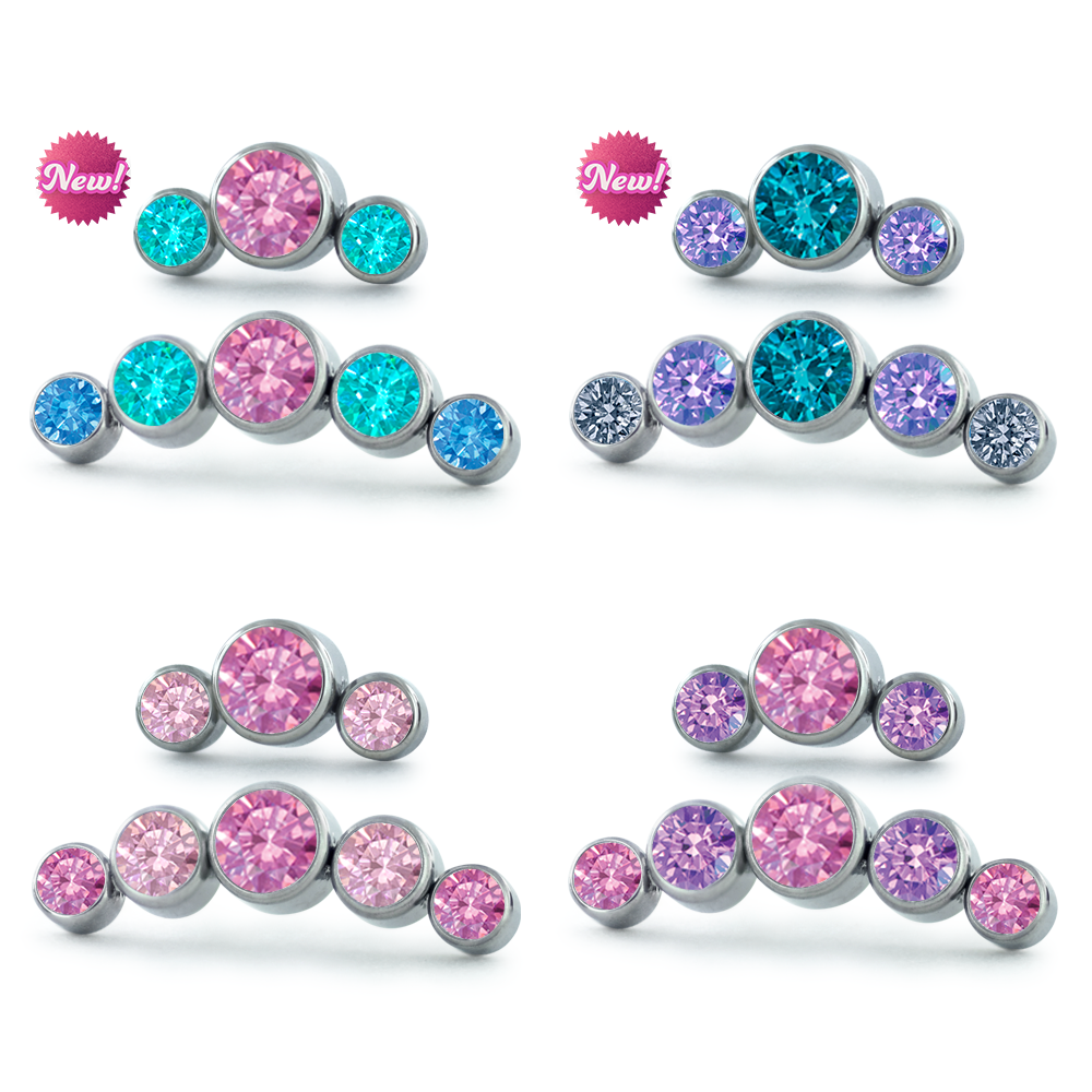 Dreamland Bezel Set Gem Cluster - Curved
