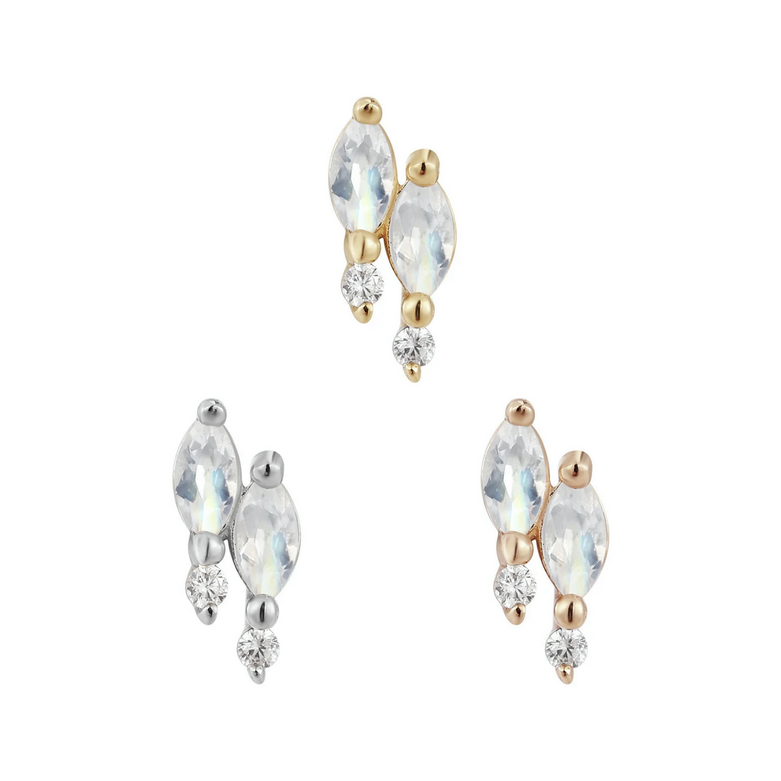 Dreamland with Rainbow Moonstone and CZ — Buddha