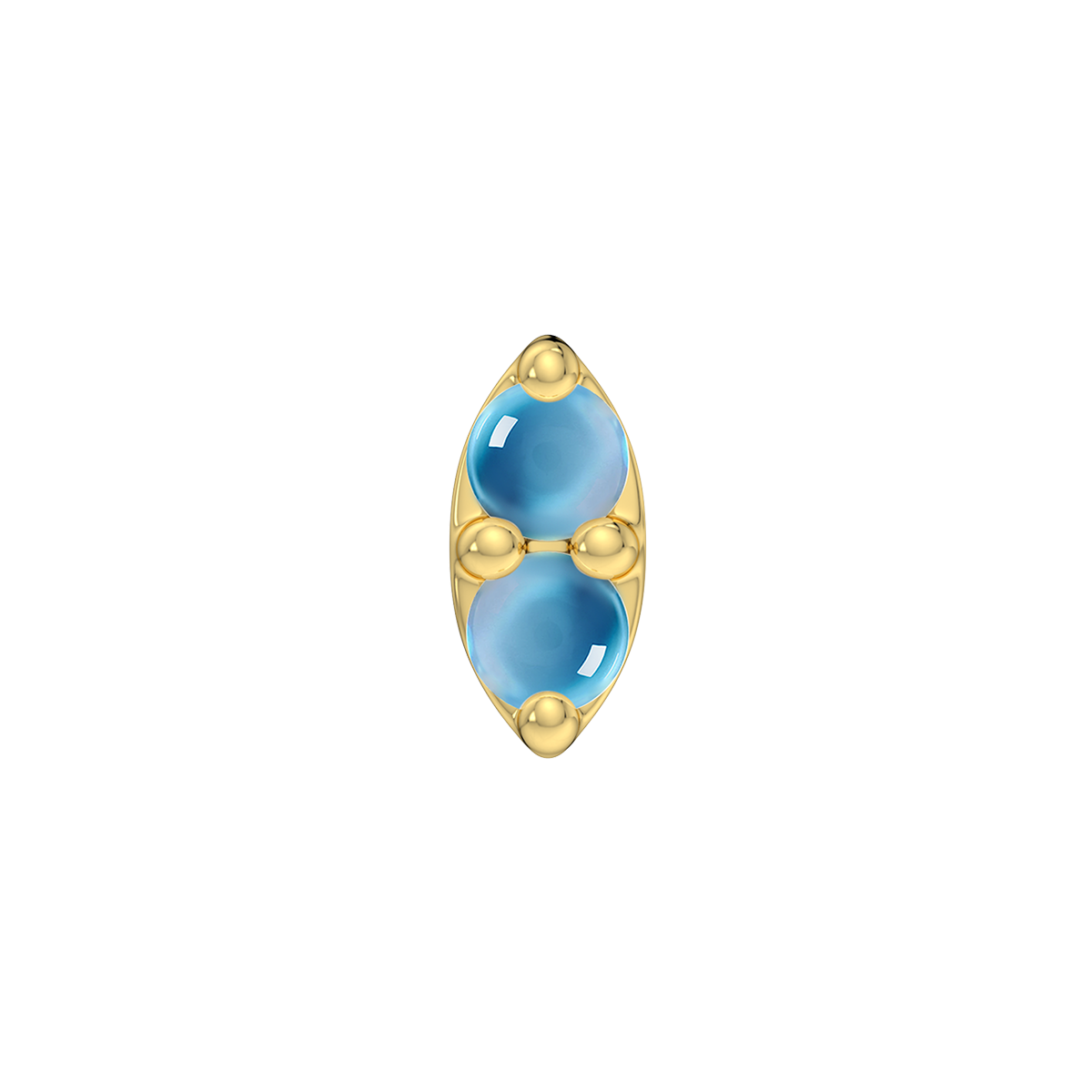 2 Stone Marquise End With Genuine Cabochon
