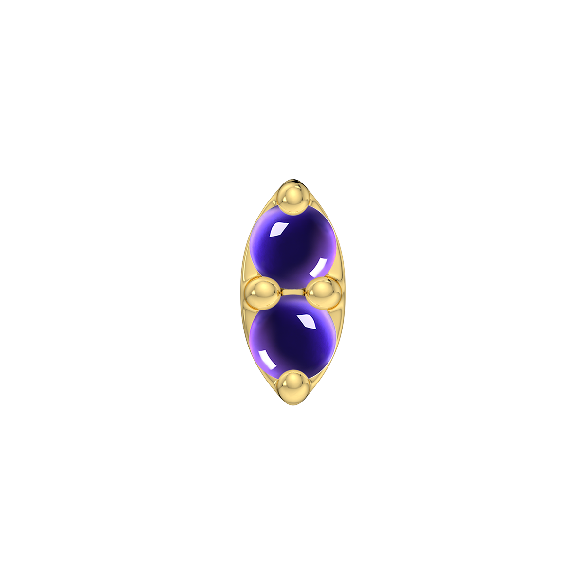 2 Stone Marquise End With Genuine Cabochon