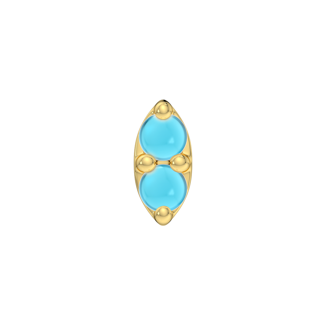2 Stone Marquise End With Genuine Cabochon