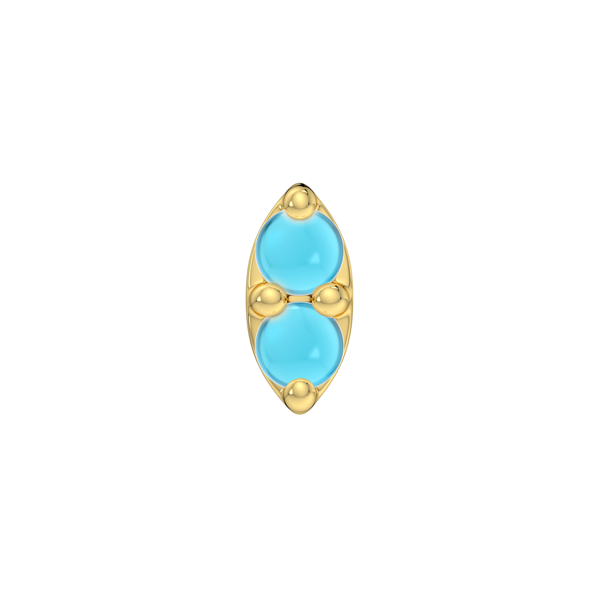 2 Stone Marquise End With Genuine Cabochon
