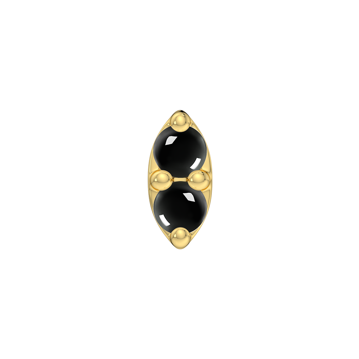 2 Stone Marquise End With Genuine Cabochon