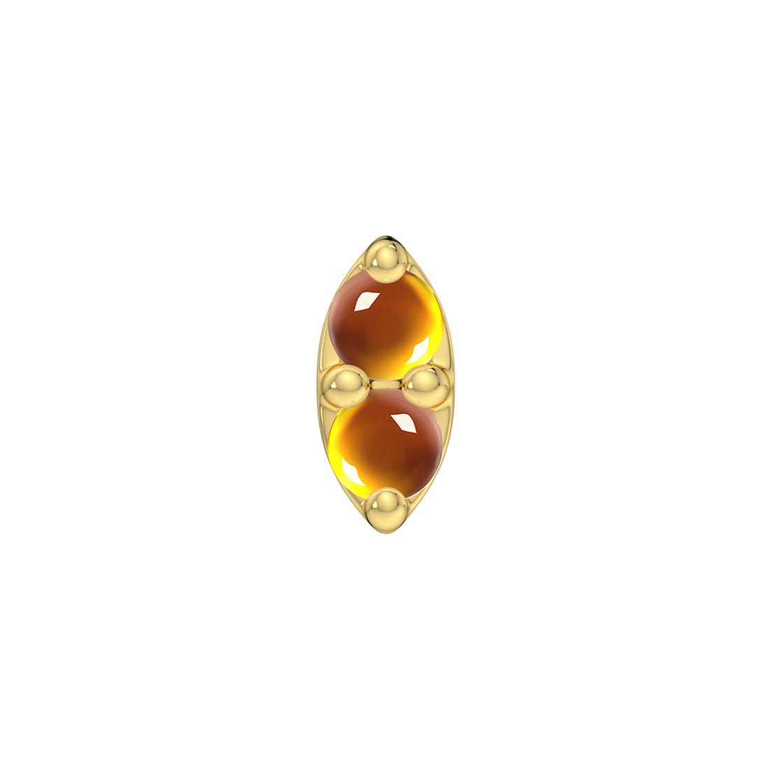 2 Stone Marquise End With Genuine Cabochon
