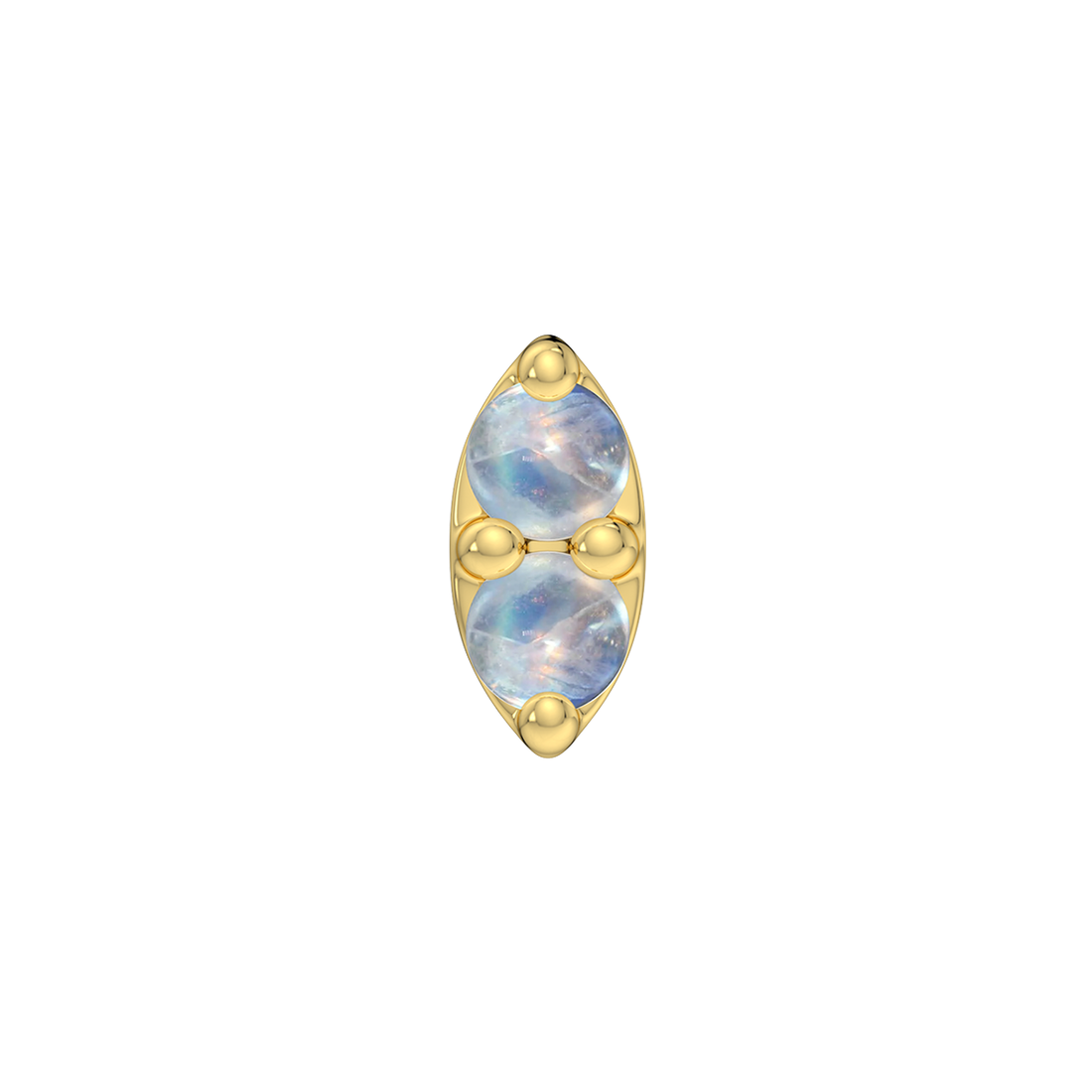 2 Stone Marquise End With Genuine Cabochon