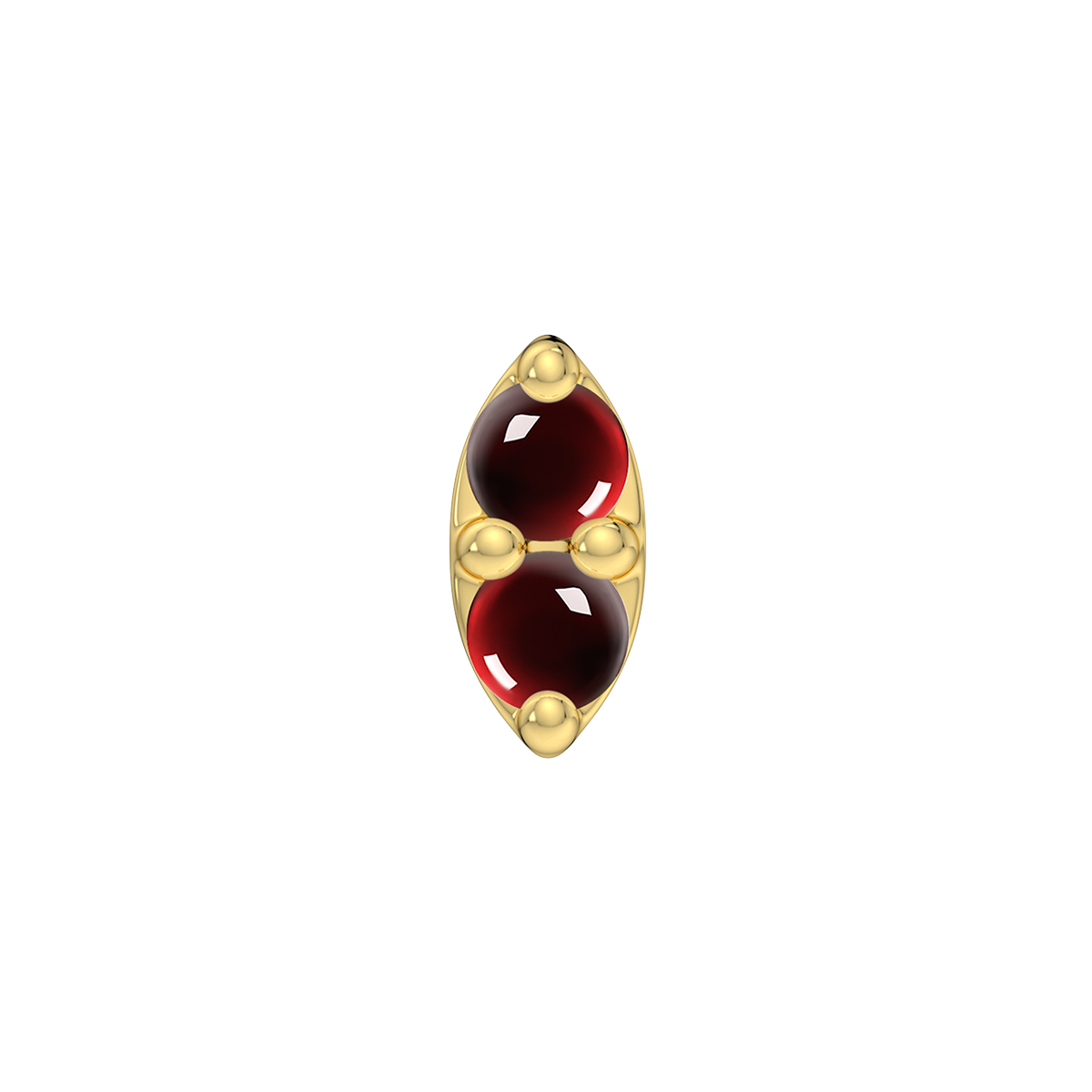 2 Stone Marquise End With Genuine Cabochon