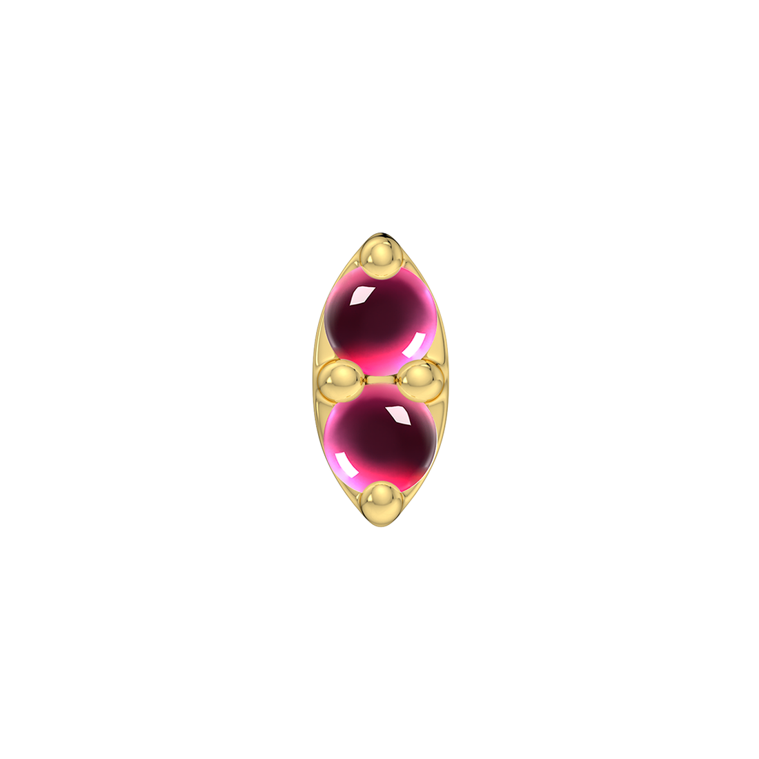 2 Stone Marquise End With Genuine Cabochon