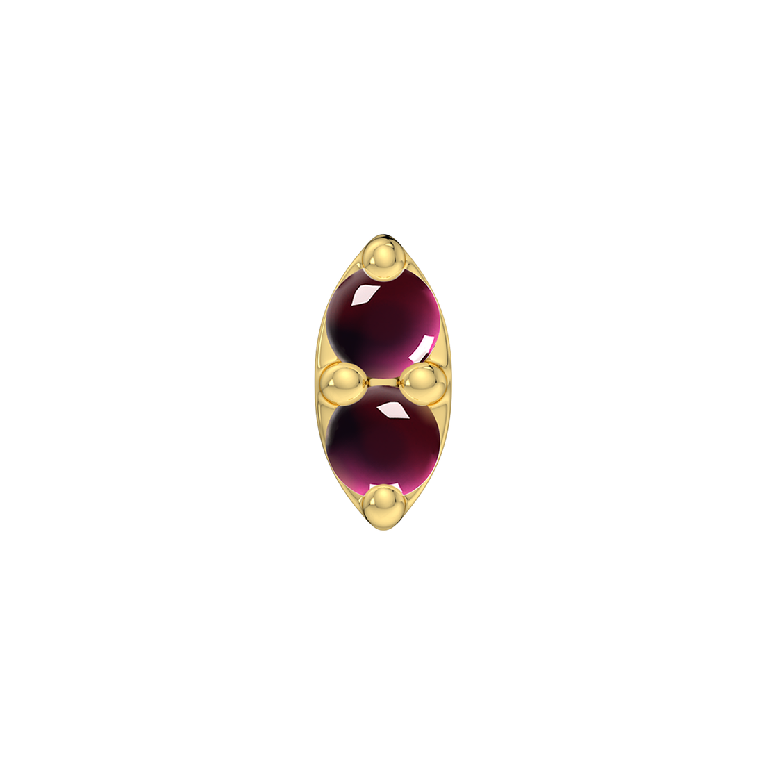 2 Stone Marquise End With Genuine Cabochon