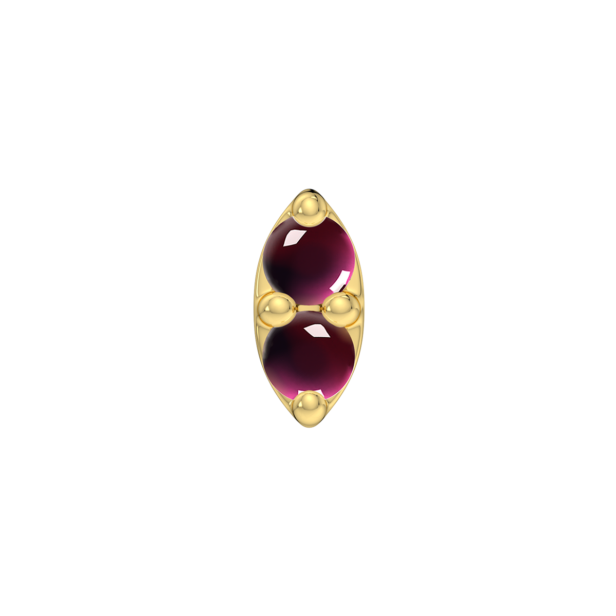 2 Stone Marquise End With Genuine Cabochon