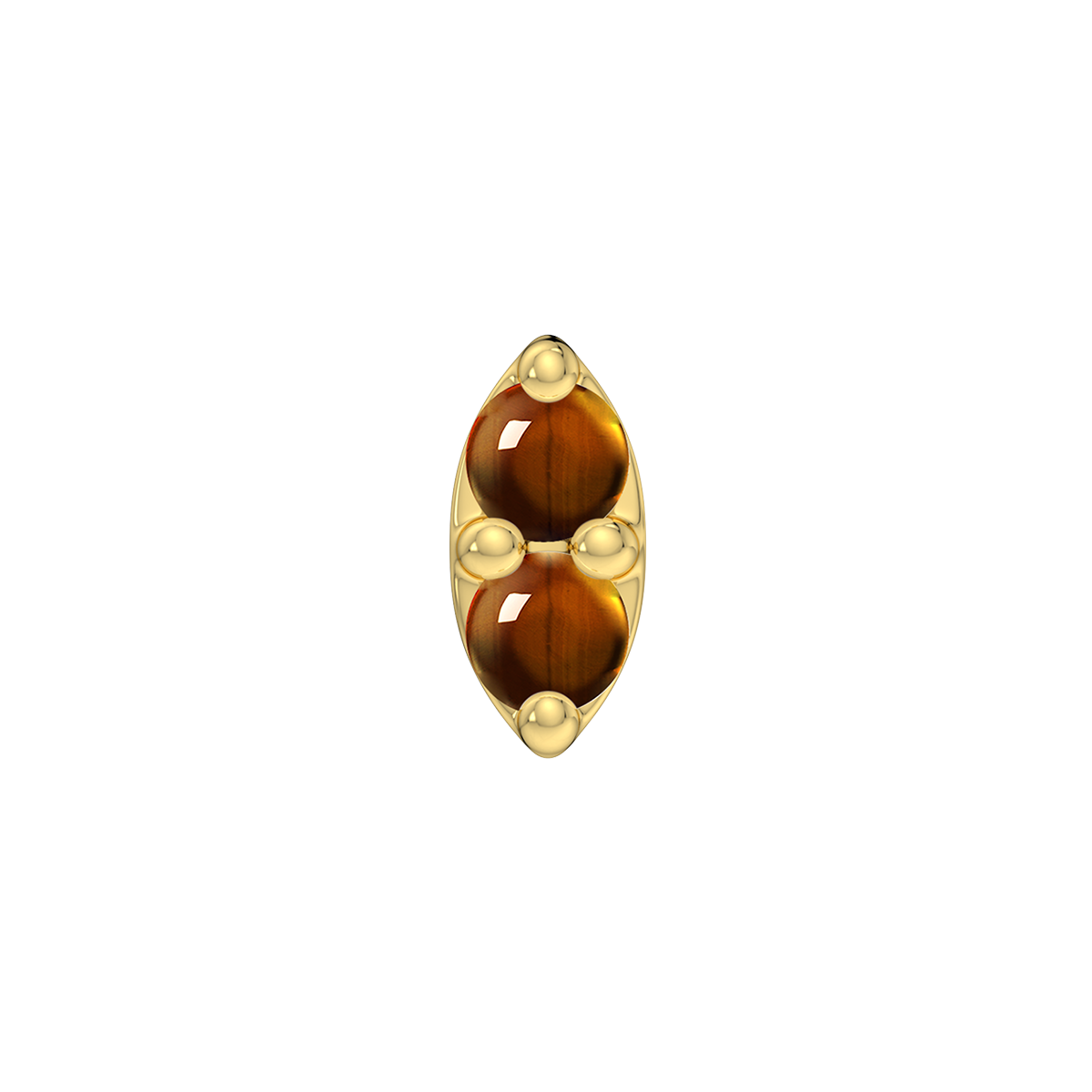 2 Stone Marquise End With Genuine Cabochon