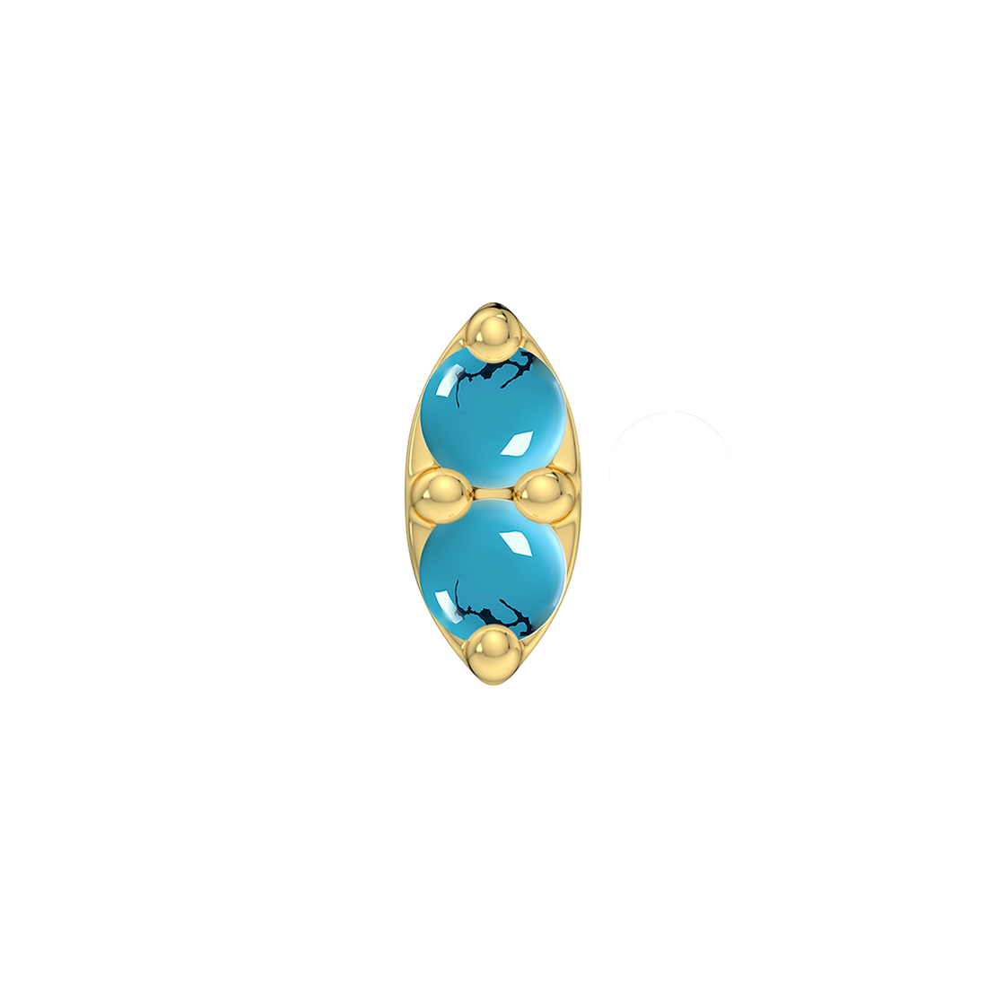 2 Stone Marquise End With Genuine Cabochon