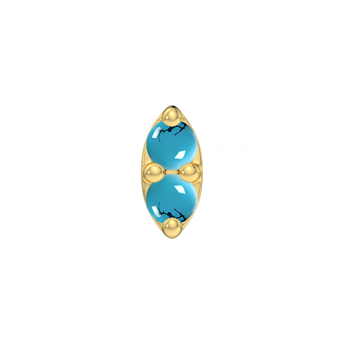 2 Stone Marquise End With Genuine Cabochon