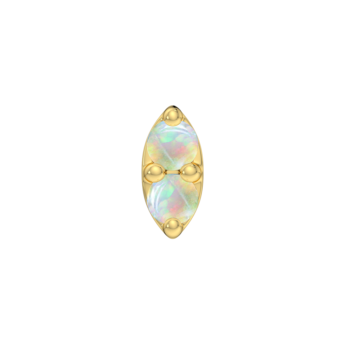 2 Stone Marquise End With Genuine Cabochon