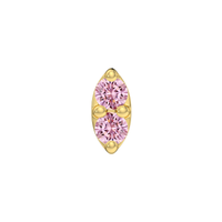 2 Stone Marquise End With Genuine Faceted/Diamonds