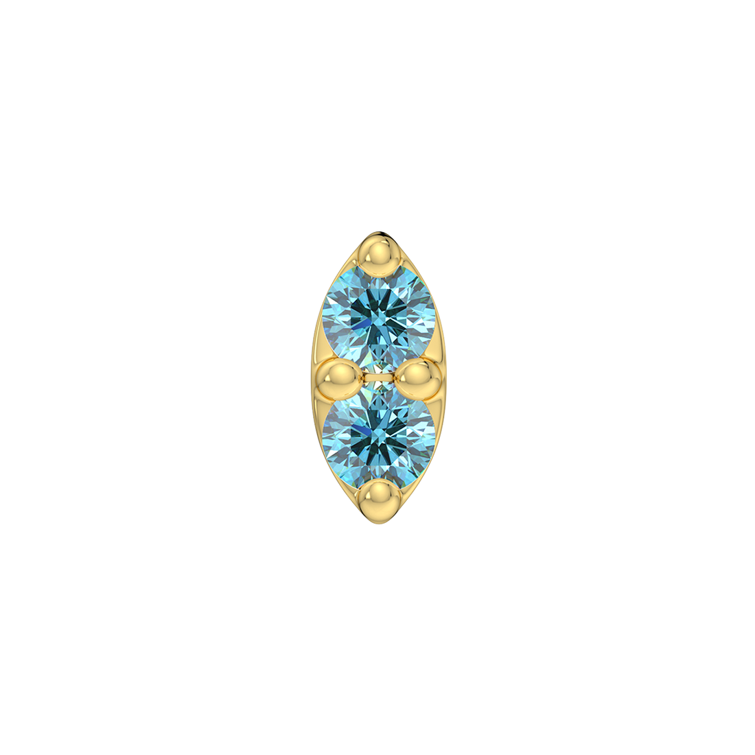 2 Stone Marquise End With Genuine Faceted/Diamonds