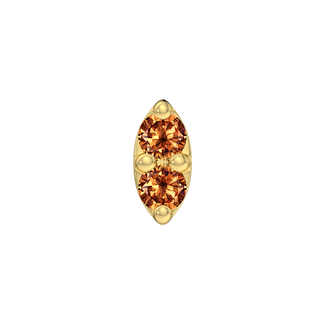 2 Stone Marquise End With Genuine Faceted/Diamonds