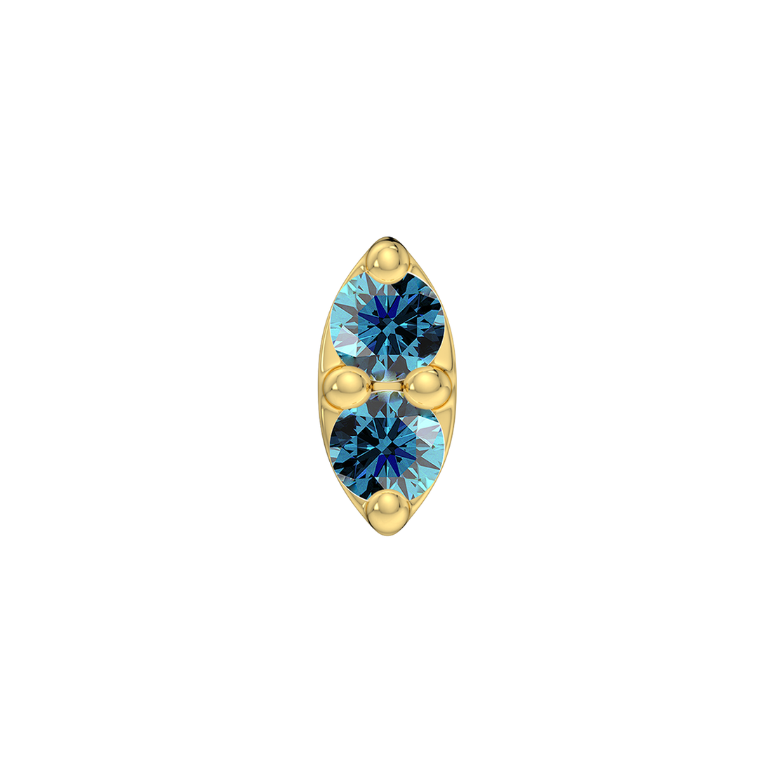 2 Stone Marquise End With Genuine Faceted/Diamonds