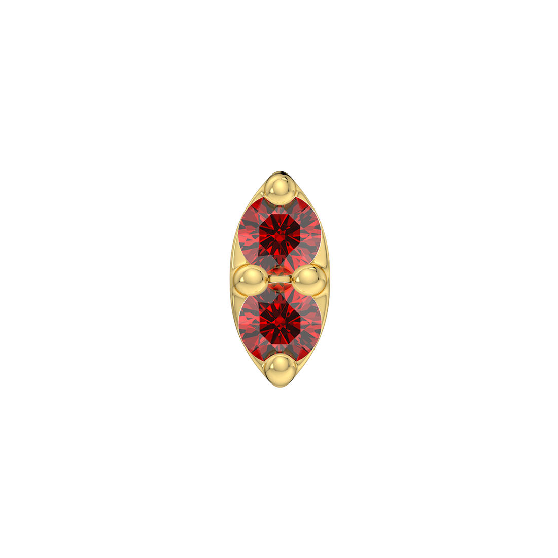 2 Stone Marquise End With Genuine Faceted/Diamonds