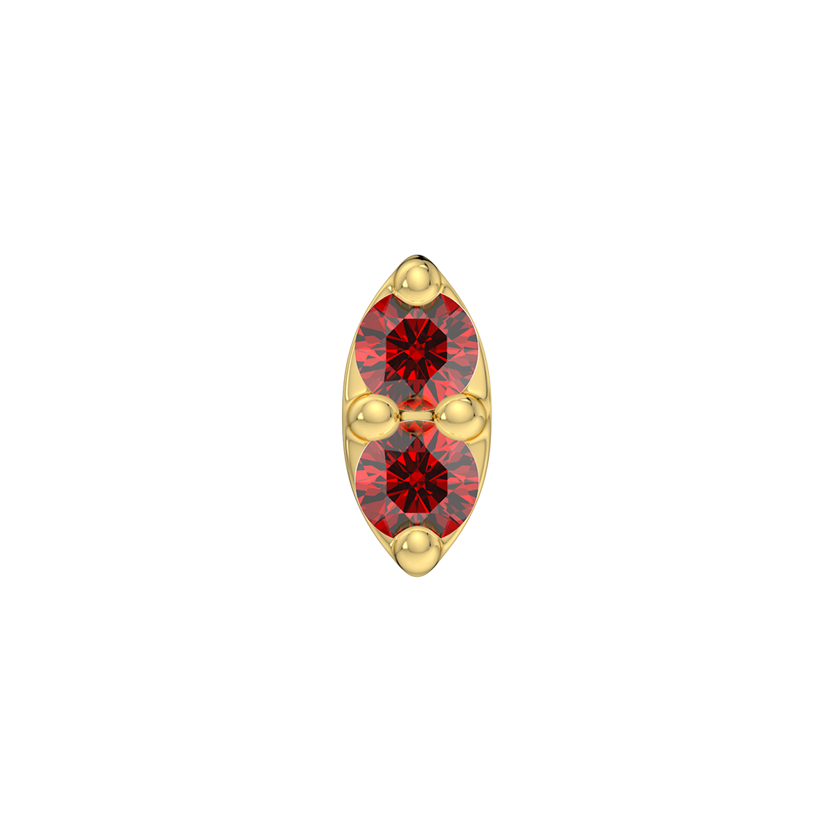 2 Stone Marquise End With Genuine Faceted/Diamonds
