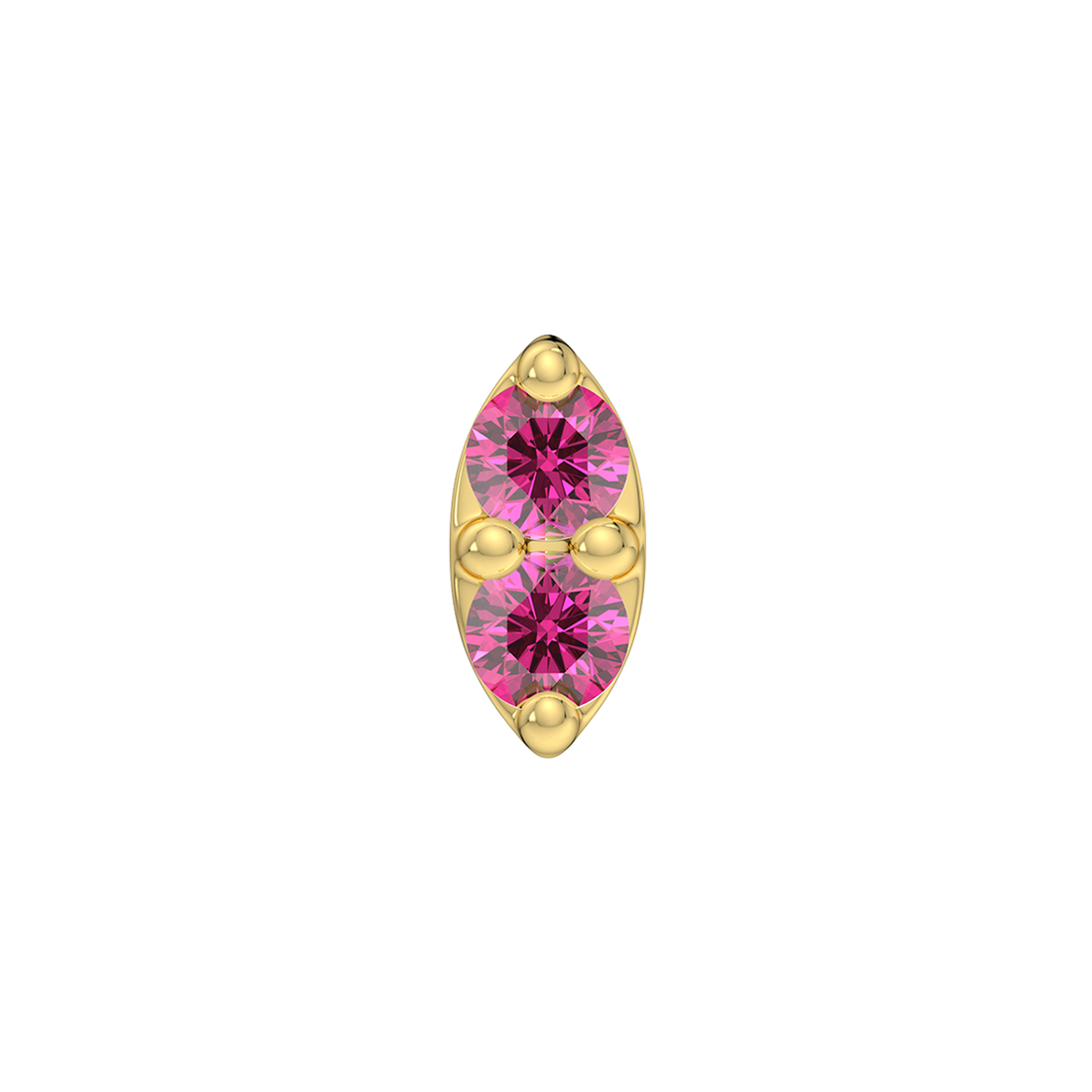 2 Stone Marquise End With Genuine Faceted/Diamonds