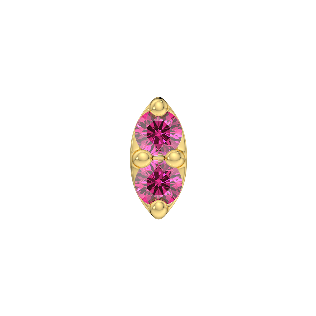2 Stone Marquise End With Genuine Faceted/Diamonds
