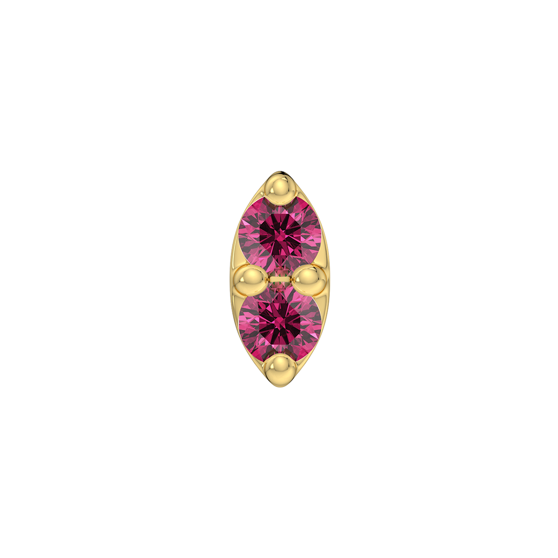 2 Stone Marquise End With Genuine Faceted/Diamonds