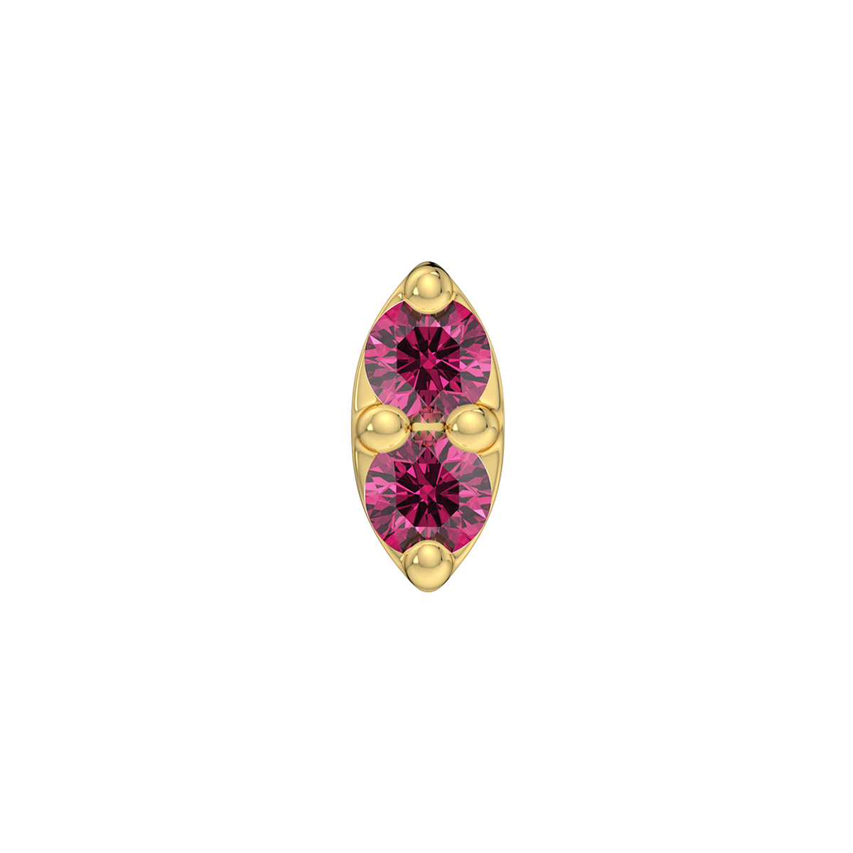 2 Stone Marquise End With Genuine Faceted/Diamonds