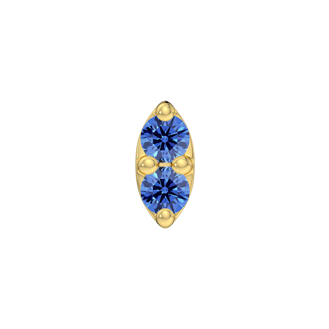2 Stone Marquise End With Genuine Faceted/Diamonds