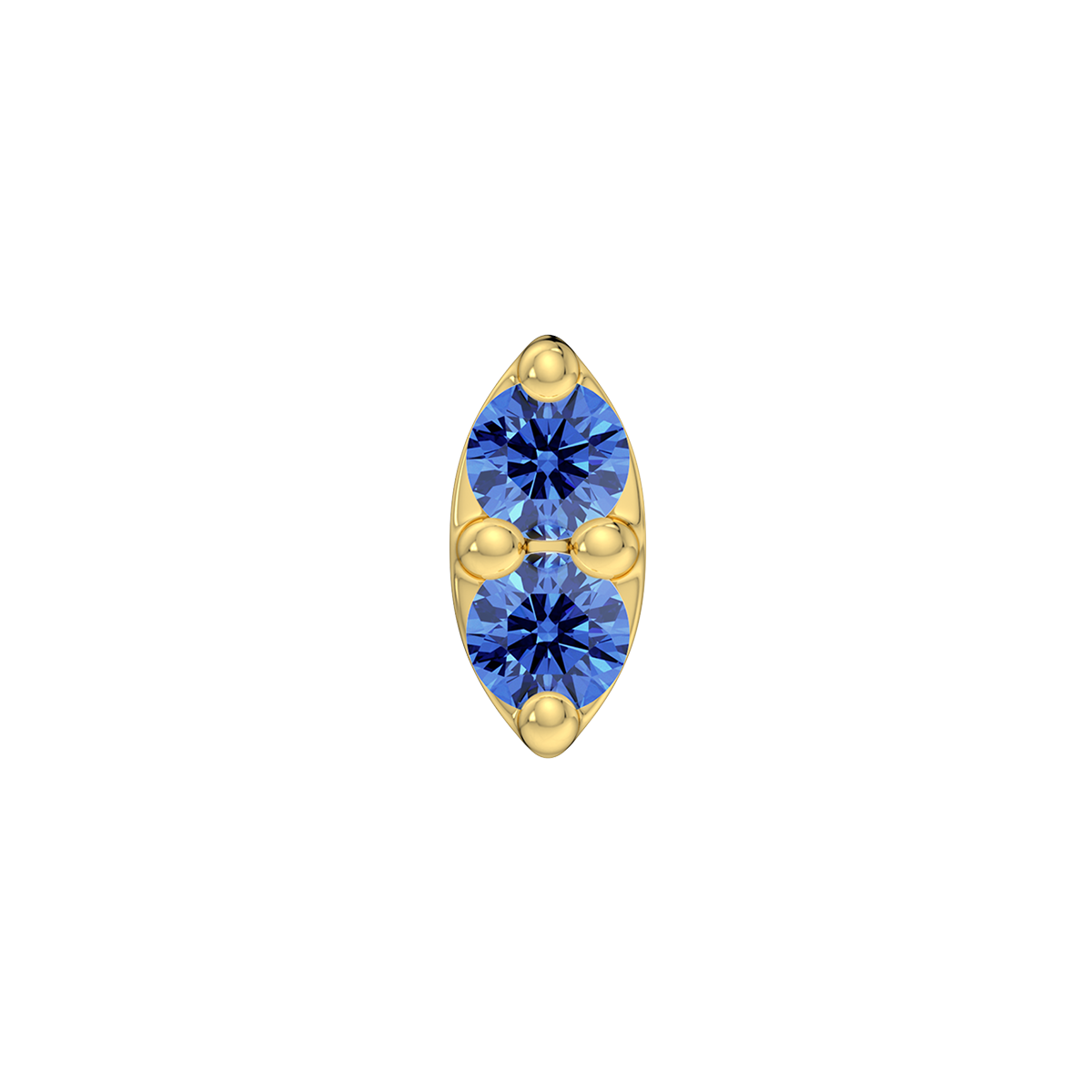 2 Stone Marquise End With Genuine Faceted/Diamonds