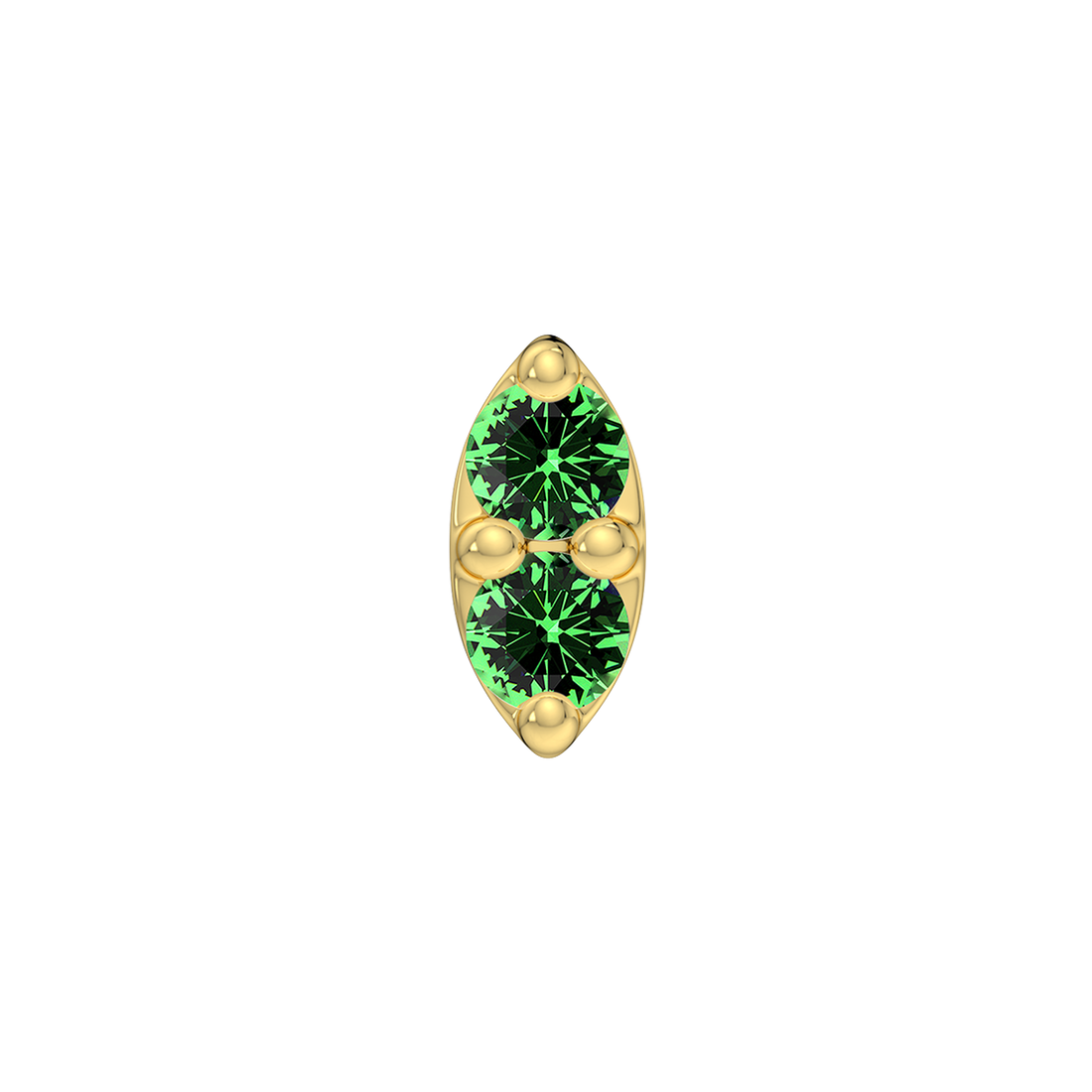 2 Stone Marquise End With Genuine Faceted/Diamonds