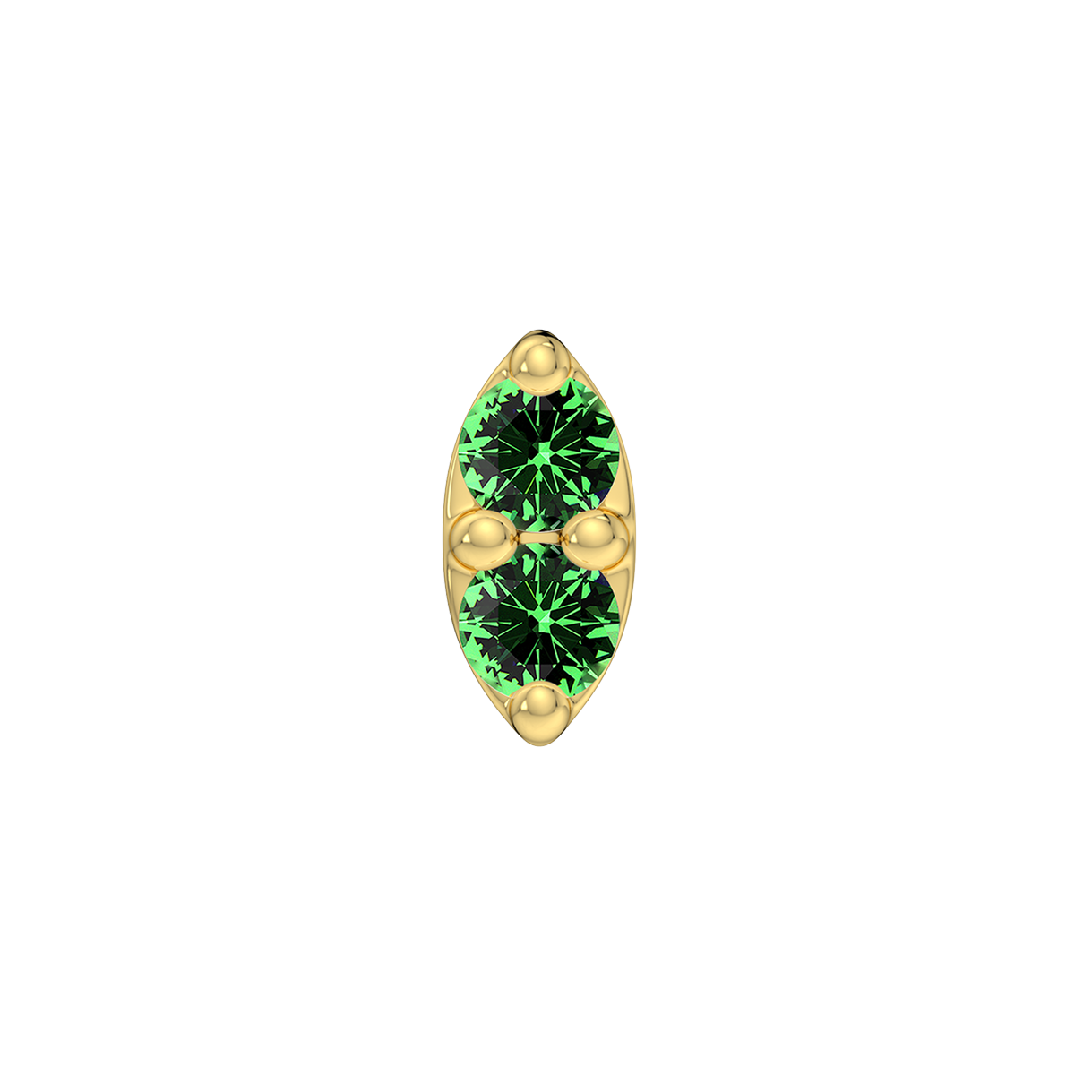 2 Stone Marquise End With Genuine Faceted/Diamonds